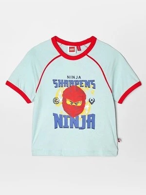 T-shirt z nadrukiem LEGO niebieski
