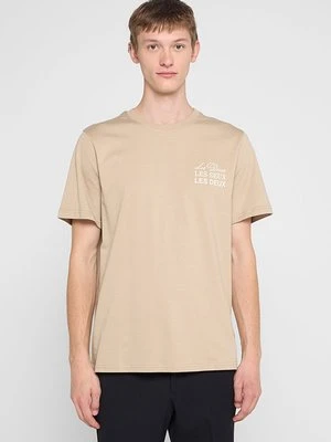 T-shirt z nadrukiem Les Deux piaskowy