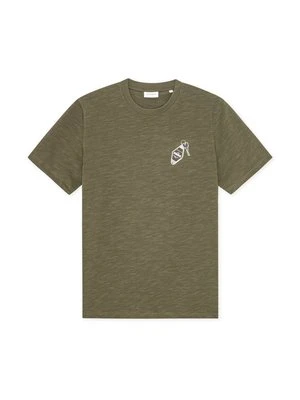T-shirt z nadrukiem Les Deux khaki