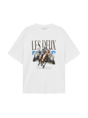 T-shirt z nadrukiem Les Deux biały