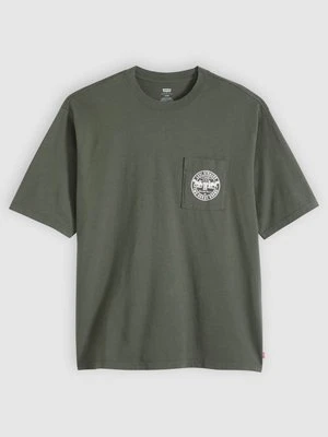 T-shirt z nadrukiem Levi's khaki