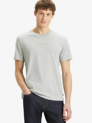 T-shirt z nadrukiem Levi's szary melanż