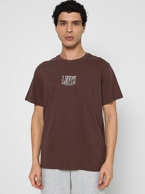 T-shirt z nadrukiem Levi's brązowy