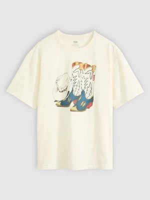 T-shirt z nadrukiem Levi's mleczny