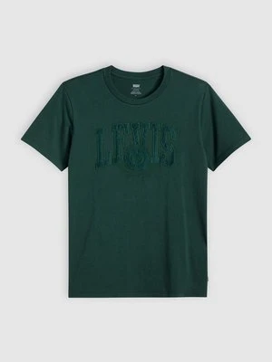 T-shirt z nadrukiem Levi's ciemnozielony