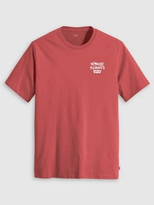 T-shirt z nadrukiem Levi's czerwony