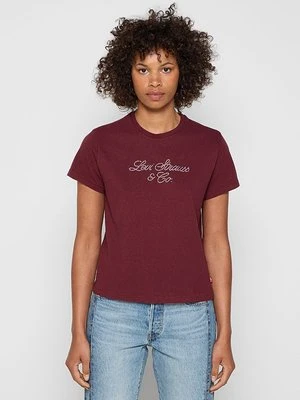 T-shirt z nadrukiem Levi's czerwony