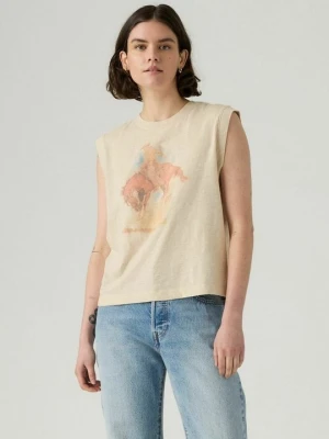 T-shirt z nadrukiem Levi's beżowy