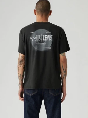 T-shirt z nadrukiem Levi's czarny melanż