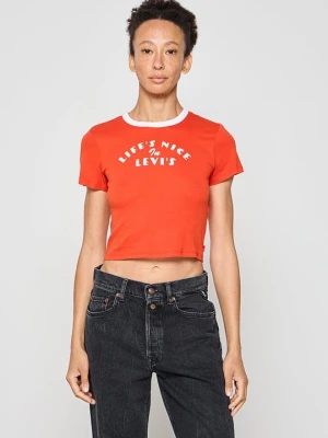 T-shirt z nadrukiem Levi's czerwony