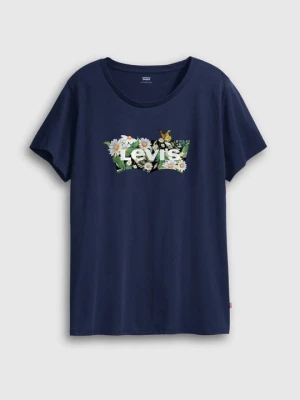 T-shirt z nadrukiem Levi's granatowy