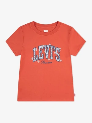 T-shirt z nadrukiem Levi's koralowy