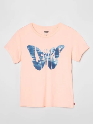 T-shirt z nadrukiem Levi's morelowy