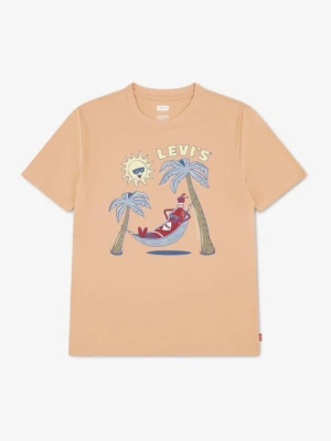T-shirt z nadrukiem Levi's morelowy