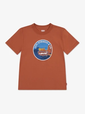 T-shirt z nadrukiem Levi's morelowy