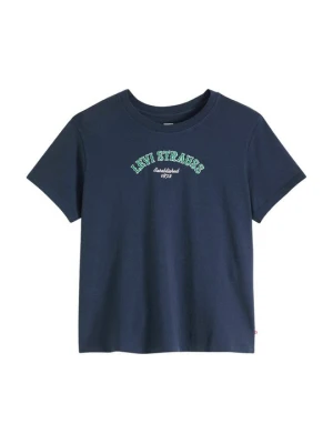 T-shirt z nadrukiem Levi's niebieski denim