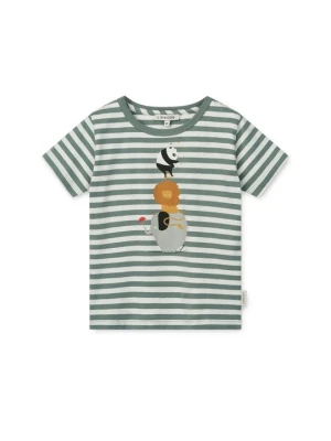 T-shirt z nadrukiem Liewood beżowy melanż