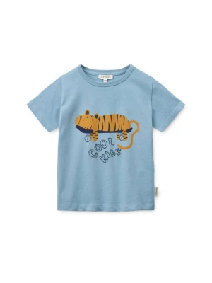 T-shirt z nadrukiem Liewood niebieski