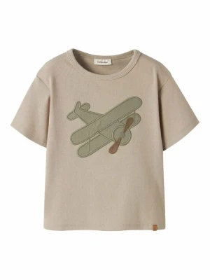 T-shirt z nadrukiem Lil' Atelier beżowy