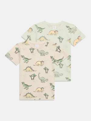 T-shirt z nadrukiem Lindex beżowy