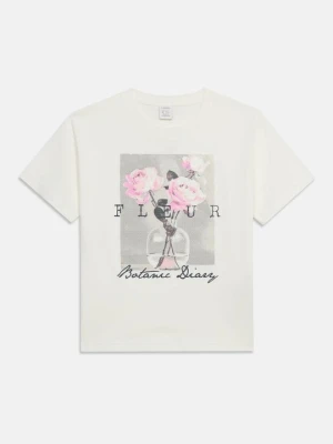 T-shirt z nadrukiem Lindex biały