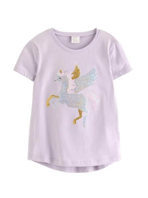 T-shirt z nadrukiem Lindex liliowy
