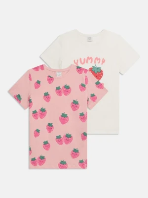 T-shirt z nadrukiem Lindex różowy