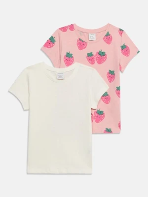 T-shirt z nadrukiem Lindex różowy
