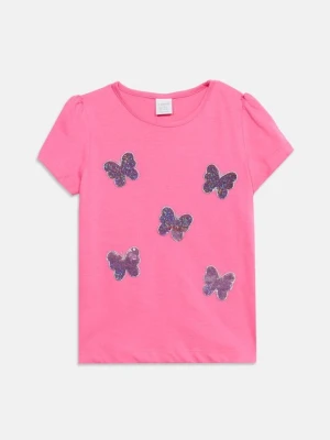 T-shirt z nadrukiem Lindex różowy