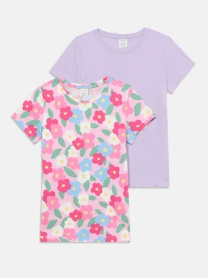 T-shirt z nadrukiem Lindex różowy