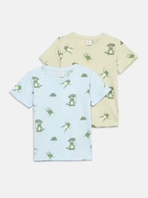 T-shirt z nadrukiem Lindex zielony