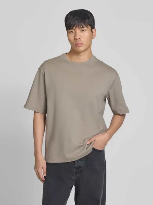 T-shirt z nadrukiem logo i okrągłym dekoltem Profuomo