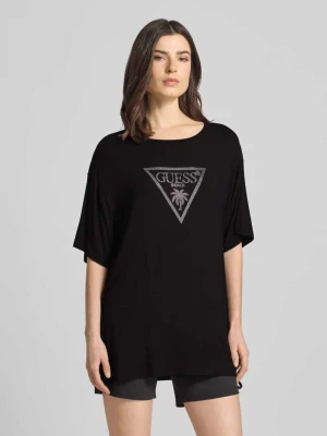 T-shirt z nadrukiem logo  Model 'COULISSE' Guess