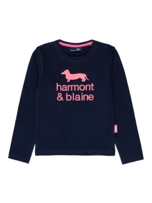 T-shirt z nadrukiem logo specjalny Harmont & Blaine