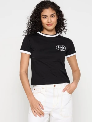 T-shirt z nadrukiem LOIS JEANS czarny