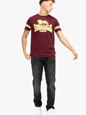 T-shirt z nadrukiem Lonsdale ciemnoczerwony
