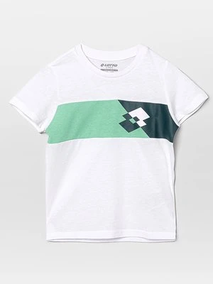 T-shirt z nadrukiem Lotto biały