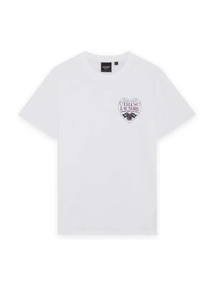 T-shirt z nadrukiem Lyle & Scott mleczny