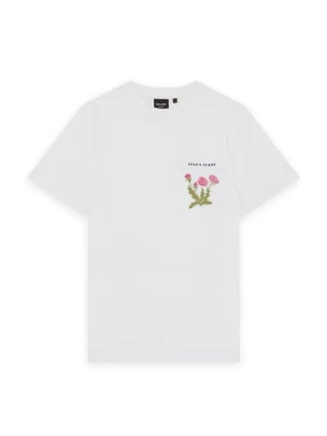 T-shirt z nadrukiem Lyle & Scott biały