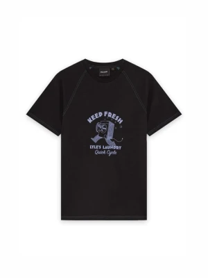 T-shirt z nadrukiem Lyle & Scott czarny