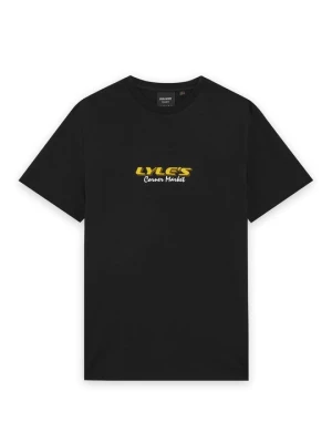 T-shirt z nadrukiem Lyle & Scott czarny