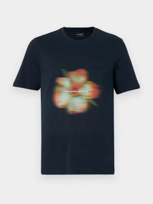 T-shirt z nadrukiem Lyle & Scott granatowy