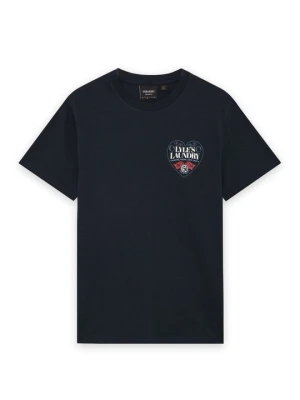 T-shirt z nadrukiem Lyle & Scott granatowy