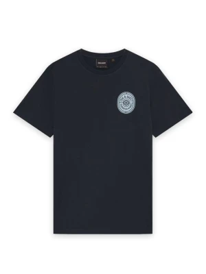 T-shirt z nadrukiem Lyle & Scott granatowy