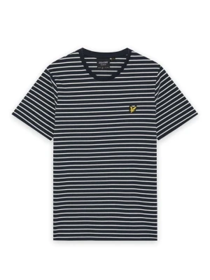 T-shirt z nadrukiem Lyle & Scott niebieski