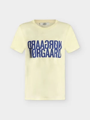 T-shirt z nadrukiem Mads Nørgaard jasnożółty