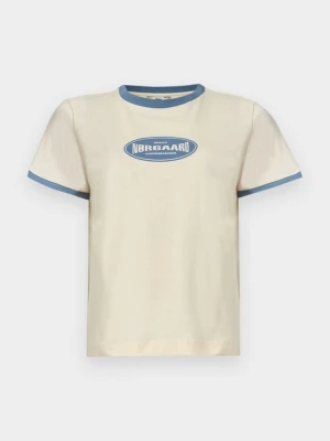 T-shirt z nadrukiem Mads Nørgaard mleczny