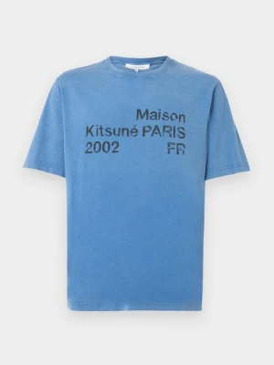 T-shirt z nadrukiem Maison Kitsuné niebieski