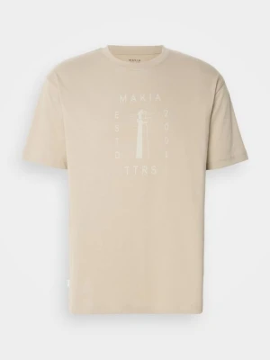 T-shirt z nadrukiem Makia beżowy