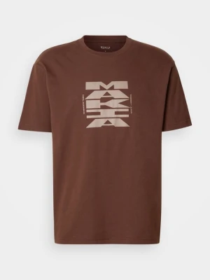 T-shirt z nadrukiem Makia brązowy